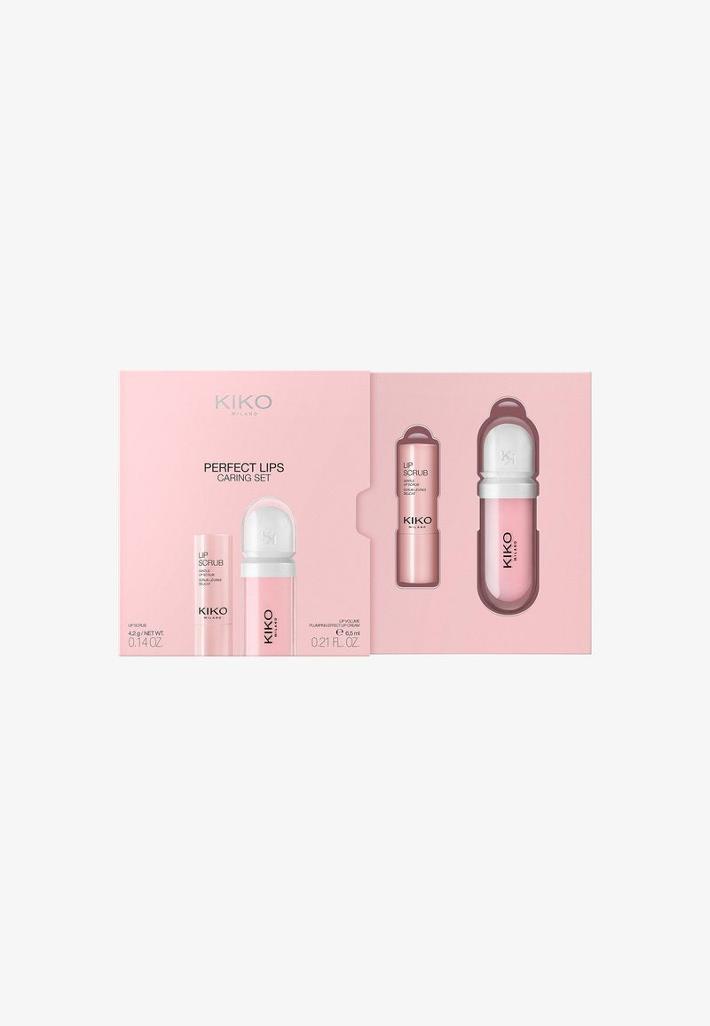 KIKO Milano Perfect Lips Caring Set, Skincare Set: 1 Lip Scrub And 1 Perfecting Lip Cream